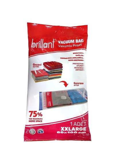 Brillant Vakumlu Hurç, 1 Adet, Xxlarge Boy 80x100 Şeffaf