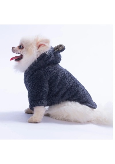 Pawstar 26736 Antrasit Lucca Teddy Küçük Irk Köpek Peluş Hoodie-21655