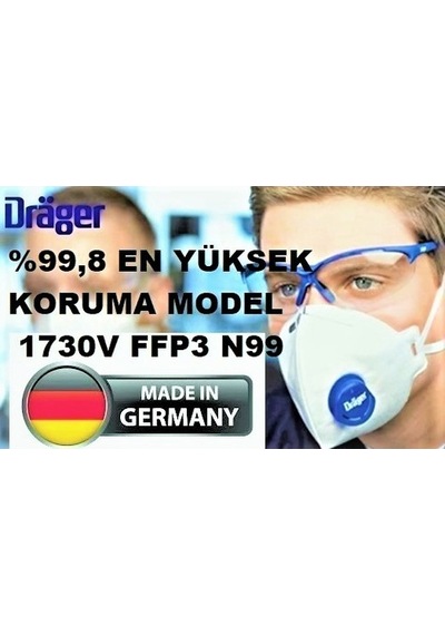 Drager 10Adet 1730V Ffp3 Maske N99 En Yüksek Koruyucu Model