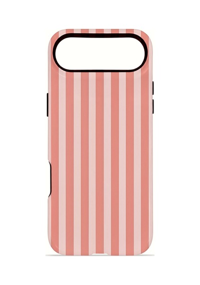 Apple iPhone Uyumlu 17 Air Vorian Çift Katmanlı Magsafe Kılıf Coral Riviera Stripe