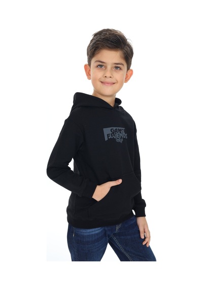 Toontoy Kids Toontoy Erkek Çocuk Relax Fit Kapüşonlu Cepli Düşük Omuz Baskılı Sweatshirt - 2 İplik Siyah Toontoy Kids Toontoy Erkek Çocuk Relax Fit Kapüşonlu Cepli Düşük Omuz Baskılı Sweatshirt - 2 İplik Siyah