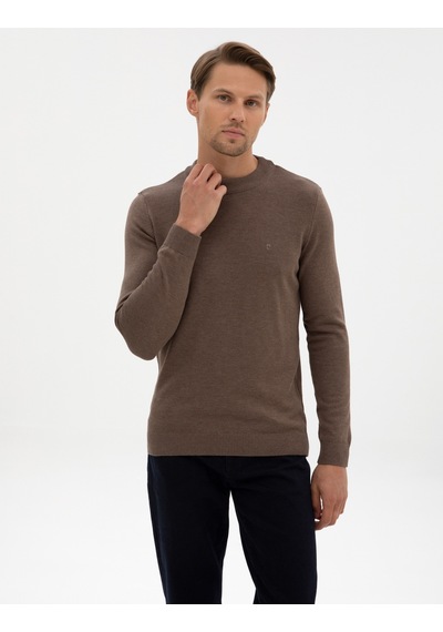 Pierre Cardin Vizon Melanj Slim Fit Çeyrek Yaka Basic Triko Kazak 50315456-vr174 Diğer