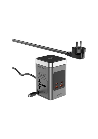 Wiwu Wi-w040 Telefon & Akıllı Saat & Kulaklık İçin Gan 65w 8in1 Şarj İstasyonu Gri
