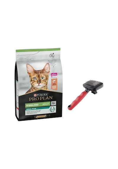 Purina Pro Plan Somonlu Kısırlaştırılmış Kedi Maması 10 KG + Tüy Toplama Fırçası