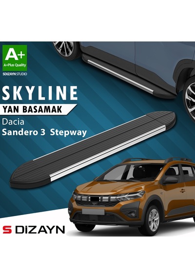 S-dizayn Dacia Sandero 3 Stepway Skyline Krom Yan Basamak 183 Cm 2020 Üzeri A+ Kalite