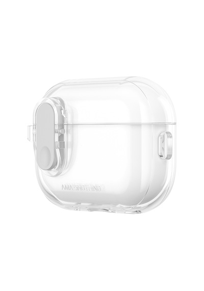 Apple Uyumlu AirPods Pro 2 Kılıf Amazingthing Magnetik Kilit Tasarımlı Minimal Serisi Kılıf Şeffaf