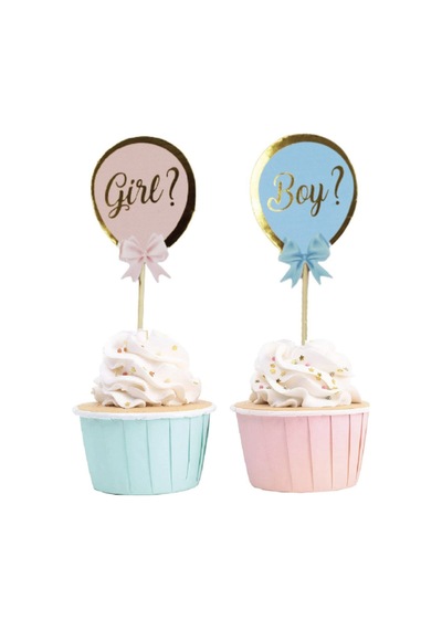 Çok Renkli Girl Boy 10'lu Kürdan Pasta Süsü