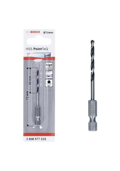 Pointteq Altıgen Şaftlı Hss Matkap Ucu 3 Mm
