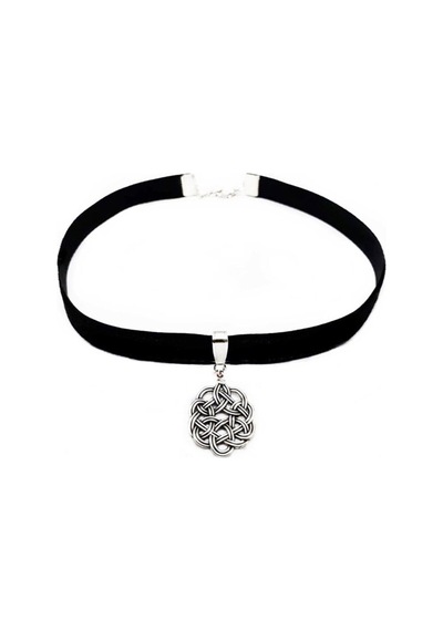 Siyah Kadife Kadın Aşk Düğümü Kazaziye Choker Tasma Kolye Siyah