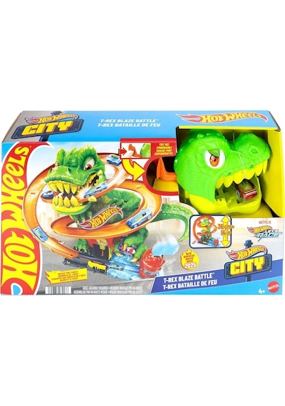 Jbm73 Hot Wheels T-rex Ve İtfaiye İstasyonu Oyun Seti Çok Renkli