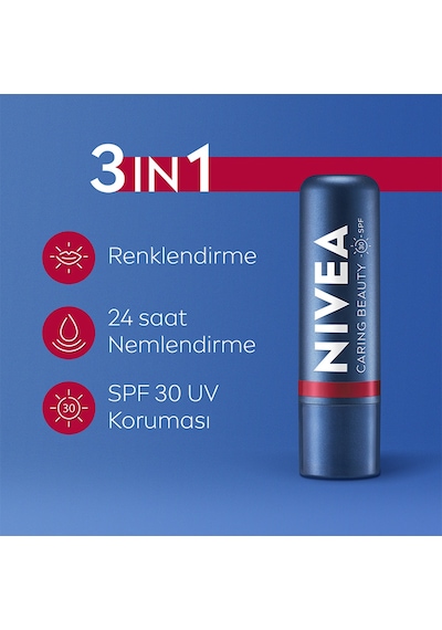 Nivea Renkli Dudak Bakım Kremi ve Yanak Balmı SPF30 Red
