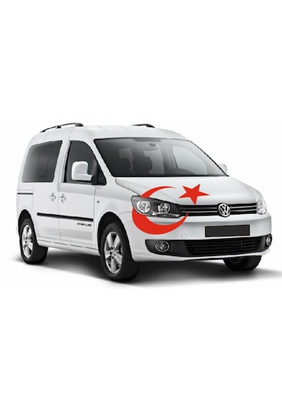 Türk Bayrağı Ay Yıldız Sticker - Araba Oto Motosiklet Karavan Sticker - 00323 25x18 Cm