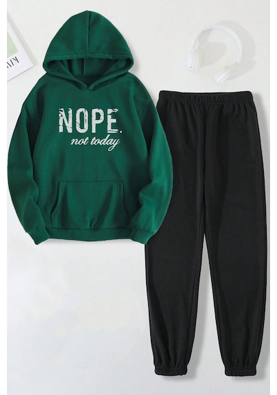 Uyguntarz Unisex Nope Baskılı Eşofman Takımı Yeşil