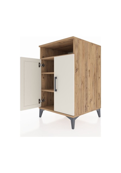Kronos Komodin 3 Raflı 2 Kapaklı 60x59x96 Çam-aytaşı Çam