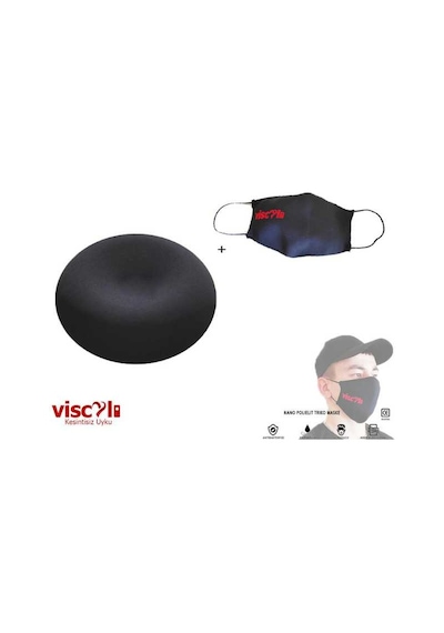 Viscoli Nano Yıkanabilir Maske + Yuvarlak Oturma Simidi Siyah