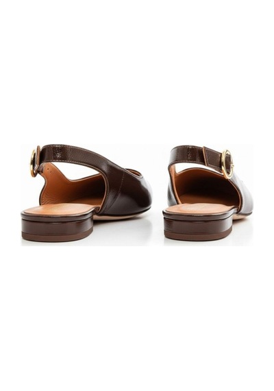 Ne&ve Shoes Kahve Rugan Sivri Burun Tokalı Kadın Babet Kahverengi