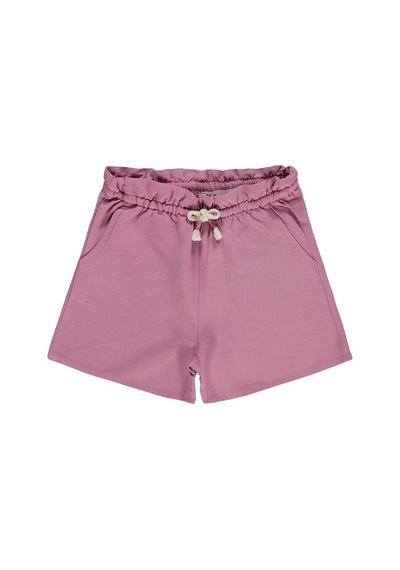 Civil Girls Beli Lastikli Cepli 6-9 Yaş Şort - Pembe Gülkurusu