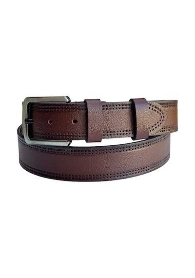 Süzer Deri 4 Cm. Spor Model Hakiki Deri Kenarları Dikişli Erkek Kemer Kahverengi