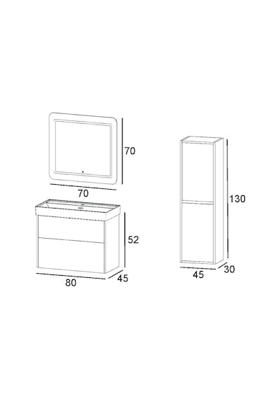 Denko Forever 80 Cm Antrasit Banyo Dolabı Takımı Ve Boy Dolabı Antrasit Denko Forever 80 Cm Antrasit Banyo Dolabı Takımı Ve Boy Dolabı Antrasit