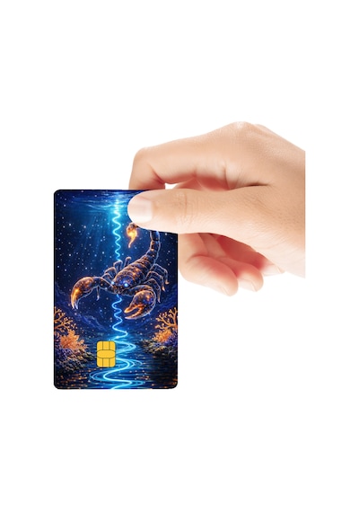 Akrep Burcu Temalı Parlak Kredi/banka Kart Kaplama Sticker Standart