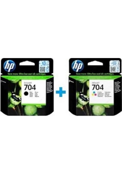 Hp Cn692ae + Cn693ae 704 Siyah + Renkli Kartuş Seti