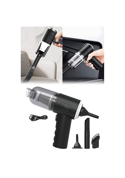 3in1 Çekme - Üfleme Oto-araç - Ev El Tipi Süpürge Usb Şarjlı Mini - Taşınabiliri Hs-22 50001