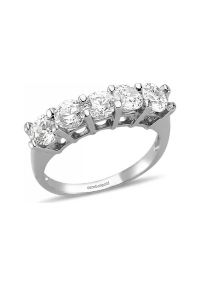 14 Ayar Altın 5 Taş Yüzük Swarovski Taşlı 285791383