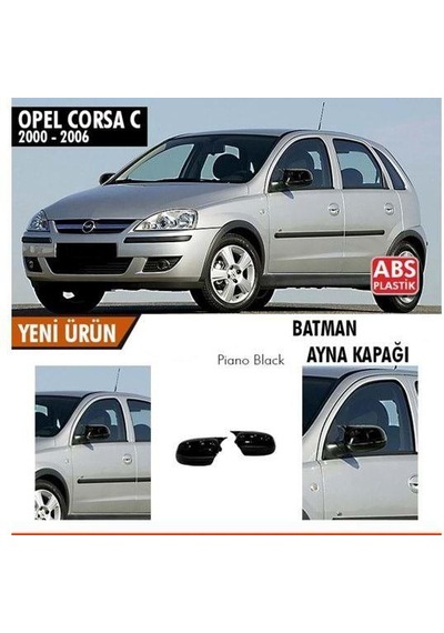 Ebal Otomotiv Opel Corsa C Yarasa Batman Ayna Kapağı Piano Siyah ABS 2000-2006