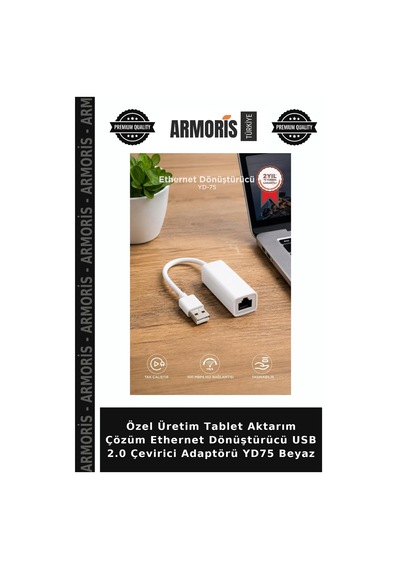 Özel Üretim Tablet Aktarım Çözüm Ethernet Dönüştürücü Usb 2.0 Çevirici Adaptörü Yd75 Beyaz