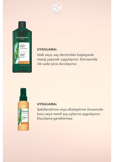 Yves Rocher Elektriklenme Karşıtı Orjinal Boy Saç Seti- Şampuan 300 Ml & Isı Koruyucu Serum 100 Ml
