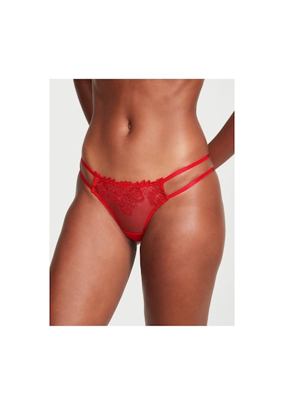 Victoria's Secret İşlemeli File Askılı Cheekini Külot Ruj Kırmızısı