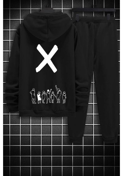 Uyguntarz Unisex Design X Eşofman Takımı Siyah