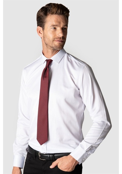 Tudors Modern Slim Fit Dar Kesim Düz Erkek Gömlek-23903 Beyaz
