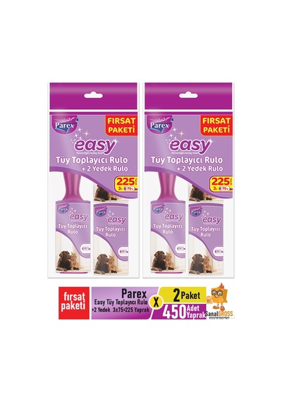Easy Tüy Toplayıcı Fırsat Paketi 3x75'li 225 Yaprak X 2 Paket 450 Yaprak