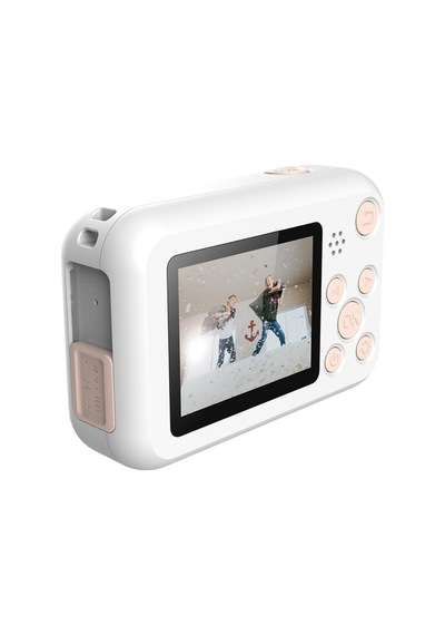 SJCAM FunCam Çocuklar için Fotoğraf Makinesi ve Kamera Gökkuşağı Desenli Beyaz