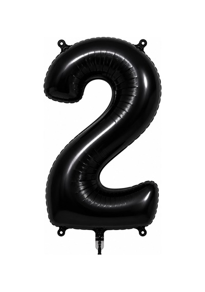 2 Rakam Folyo Balon Siyah Rengi 76 Cm