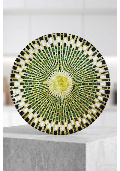 Grandora Modern Yeşil Desenli 6 Adet 27 Cm Servis Tabağı Tatlı, Pasta, Servis, Kahvaltı Tabağı Seti Yeşil