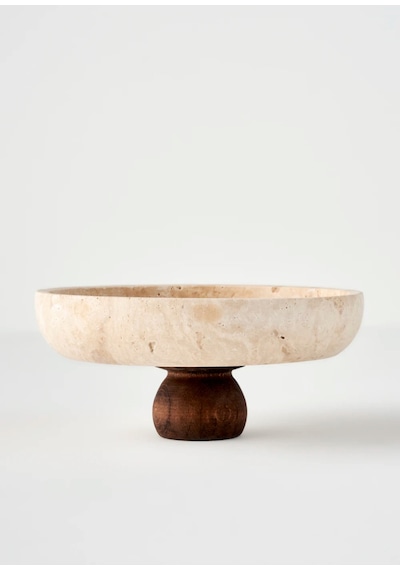 Bella Maison Ephesus Traverten Ayaklı Sunum Kasesi Naturel 25 Cm