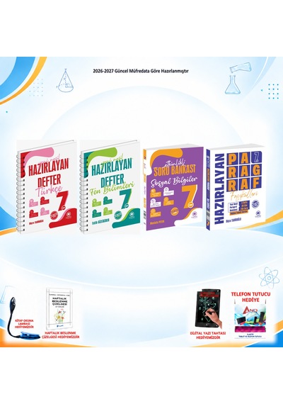 Çanta Yayınları 2026-2027 7. Sınıf Tüm Dersler 4 Kitap Sos Soru/türkçe-fen Defter/paragraf Set