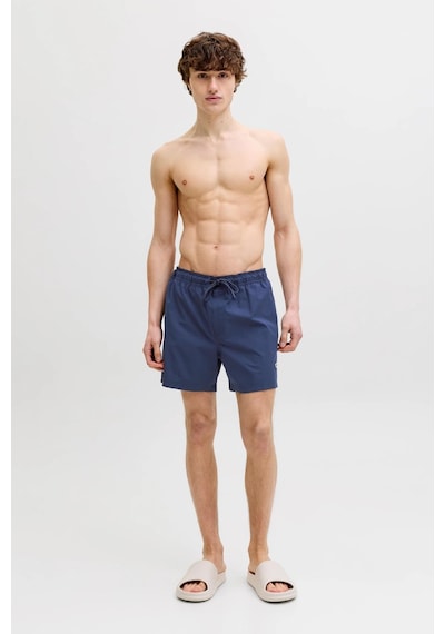 Jack & Jones Jpstmauı Tropic Erkek Deniz Şortu Regular Fit Siyah Mayo Şort Laçivert