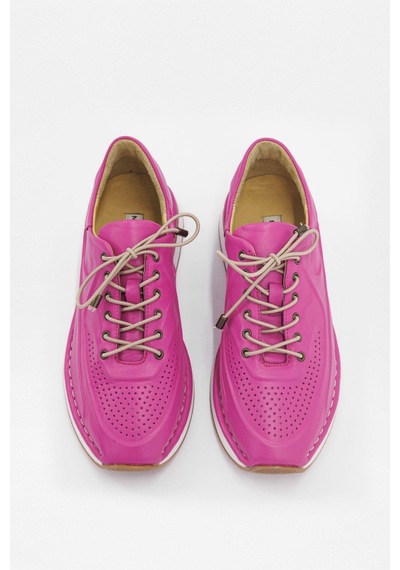 Patrice Pembe Hakiki Deri Kadın Sneaker-Pembe