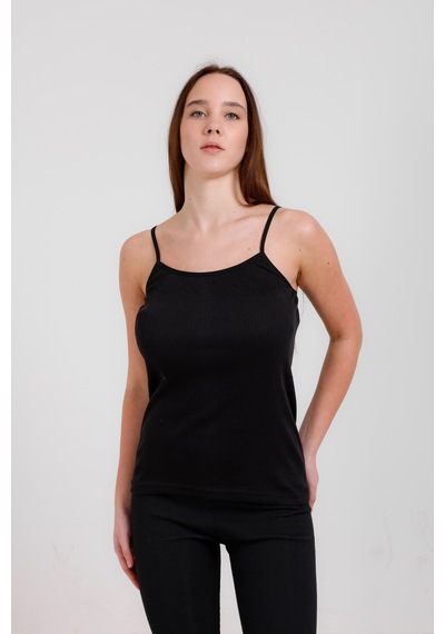 Clara Butik 3'lü Basic Ip Askı Atlet Gri-siyah-beyaz-ten