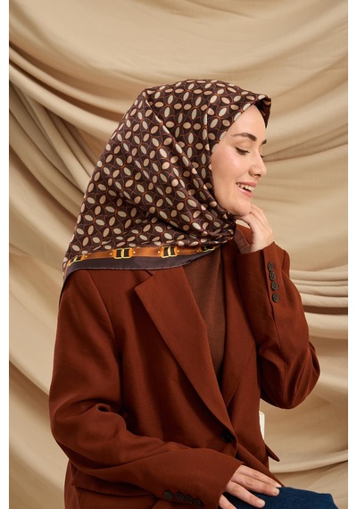 Silk Home Twill İpek Eşarp 11481-31 Acı Kahve, Taba, Vizon, Gri
