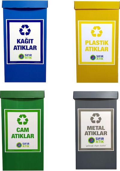 Geri Dönüşüm Kutusu 4 Lü Set