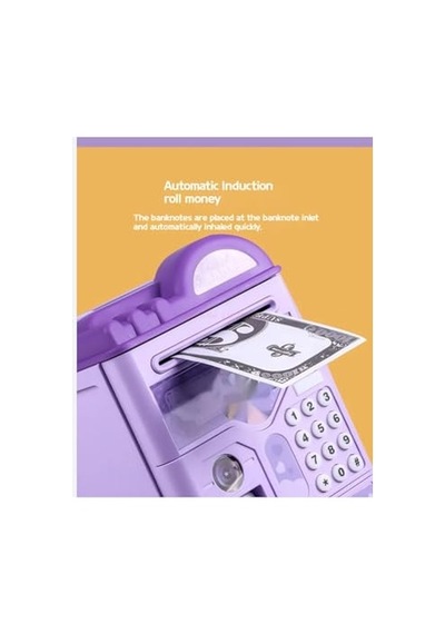 Kuromi Elektronik Atm Kumbara, Şifreli Ve Parmak İzi Korumalı, Müzikli, Mor