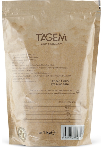 Kaem Glutensiz Nohut Unu 1 KG