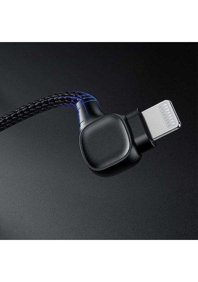Benks M15 MFI Dual Right-Angle Fast Charging Hızlı Şarj Kablo 3A 480 Mpbs ZORE-218126 Siyah