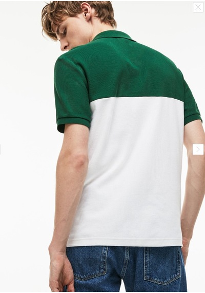 L.a.c.o.s.t.e. Yarım Fermuar Colorblack Polo T-shirt Yeşil - Beyaz