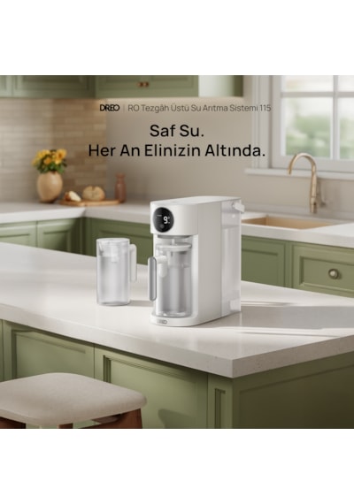 Dreo Water Filter 115 Su Arıtma Cihazı, 7 Aşamalı Ro , 5l Tanklı, Tds Ölçerli, Kurulumsuz 5 Litre