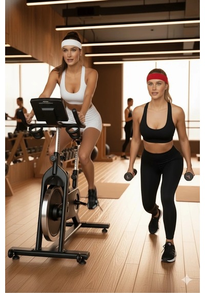 %100 Pamuklu Penye Esnek Yumuşak Spor Saç Bandı Süper İkili Takım Kırmızı-Beyaz